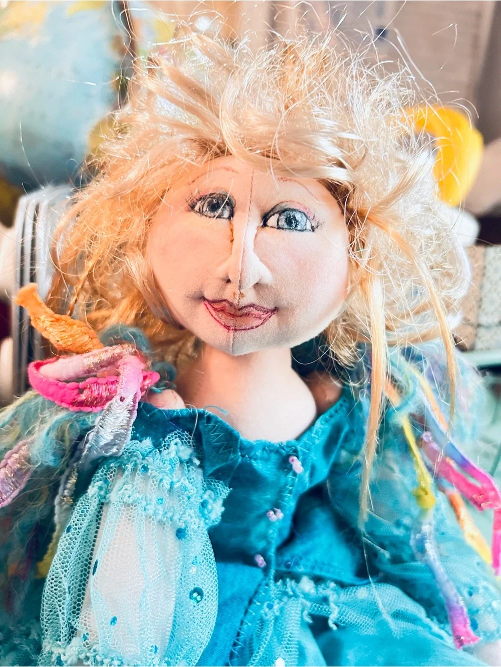 Vintage handmade cloth, art doll